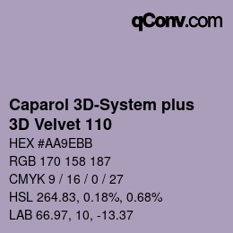 Color code: Caparol 3D-System plus - 3D Velvet 110 | qconv.com