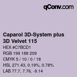 Color code: Caparol 3D-System plus - 3D Velvet 115 | qconv.com