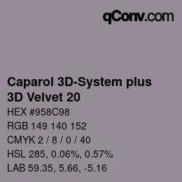 Color code: Caparol 3D-System plus - 3D Velvet 20 | qconv.com