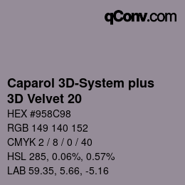 カラーコード: Caparol 3D-System plus - 3D Velvet 20 | qconv.com
