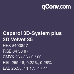 Color code: Caparol 3D-System plus - 3D Velvet 35 | qconv.com