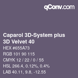 Color code: Caparol 3D-System plus - 3D Velvet 40 | qconv.com
