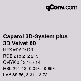 Color code: Caparol 3D-System plus - 3D Velvet 60 | qconv.com