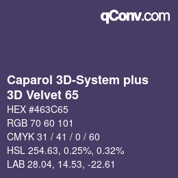 Code couleur: Caparol 3D-System plus - 3D Velvet 65 | qconv.com