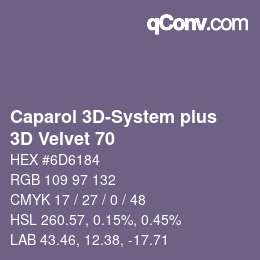 Color code: Caparol 3D-System plus - 3D Velvet 70 | qconv.com