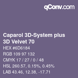 カラーコード: Caparol 3D-System plus - 3D Velvet 70 | qconv.com