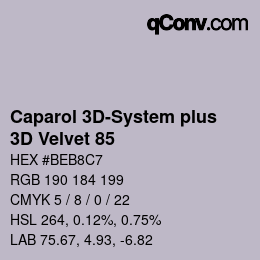 カラーコード: Caparol 3D-System plus - 3D Velvet 85 | qconv.com