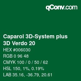 Color code: Caparol 3D-System plus - 3D Verdo 20 | qconv.com