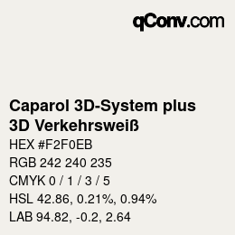Código de color: Caparol 3D-System plus - 3D Verkehrsweiß | qconv.com