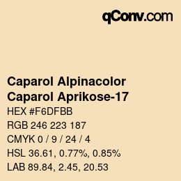 Farbcode: Caparol Alpinacolor - Caparol Aprikose-17 | qconv.com