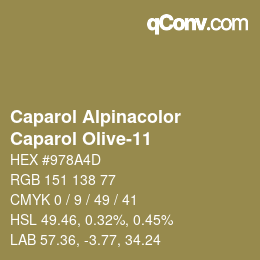颜色代码: Caparol Alpinacolor - Caparol Olive-11 | qconv.com