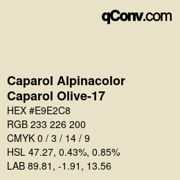 颜色代码: Caparol Alpinacolor - Caparol Olive-17 | qconv.com