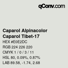 颜色代码: Caparol Alpinacolor - Caparol Tibet-17 | qconv.com