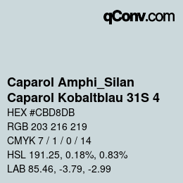 Code couleur: Caparol Amphi_Silan - Caparol Kobaltblau 31S 4 | qconv.com