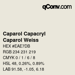 カラーコード: Caparol Capacryl - Caparol Weiss | qconv.com