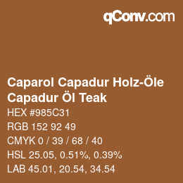 カラーコード: Caparol Capadur Holz-Öle - Capadur Öl Teak | qconv.com