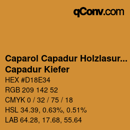 Farbcode: Caparol Capadur Holzlasuren - Capadur Kiefer | qconv.com