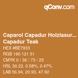 カラーコード: Caparol Capadur Holzlasuren - Capadur Teak | qconv.com