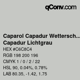 Farbcode: Caparol Capadur Wetterschutzfarben - Capadur Lichtgrau | qconv.com