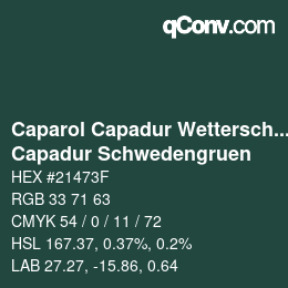 Código de color: Caparol Capadur Wetterschutzfarben - Capadur Schwedengruen | qconv.com