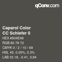 Farbcode: Caparol Color - CC Schiefer 0 | qconv.com