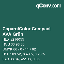 カラーコード: CaparolColor Compact - AVA Grün | qconv.com