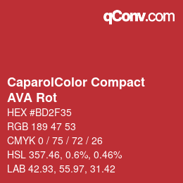 Código de color: CaparolColor Compact - AVA Rot | qconv.com