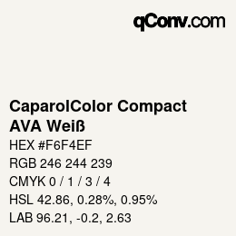 カラーコード: CaparolColor Compact - AVA Weiß | qconv.com