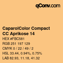 カラーコード: CaparolColor Compact - CC Aprikose 14 | qconv.com