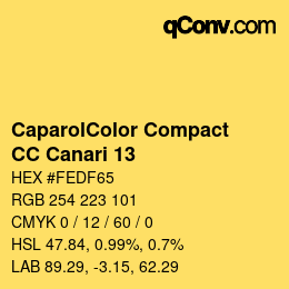 Código de color: CaparolColor Compact - CC Canari 13 | qconv.com