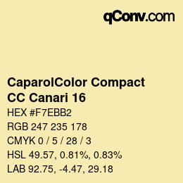 Código de color: CaparolColor Compact - CC Canari 16 | qconv.com