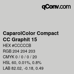 Código de color: CaparolColor Compact - CC Graphit 15 | qconv.com