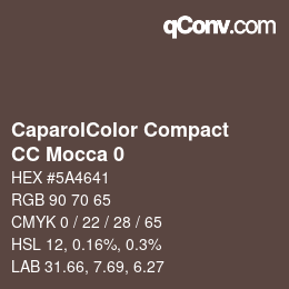 カラーコード: CaparolColor Compact - CC Mocca 0 | qconv.com