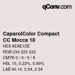 Color code: CaparolColor Compact - CC Mocca 18 | qconv.com