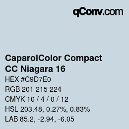 カラーコード: CaparolColor Compact - CC Niagara 16 | qconv.com