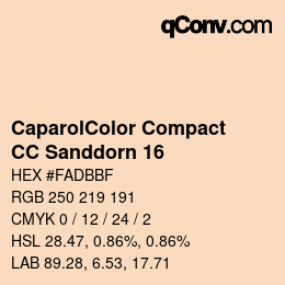 カラーコード: CaparolColor Compact - CC Sanddorn 16 | qconv.com