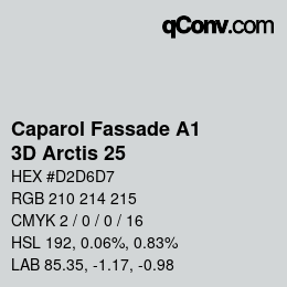 カラーコード: Caparol Fassade A1 - 3D Arctis 25 | qconv.com