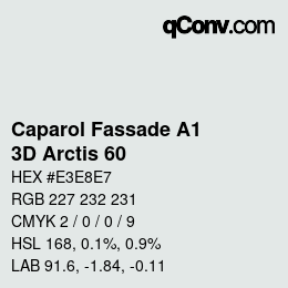 カラーコード: Caparol Fassade A1 - 3D Arctis 60 | qconv.com