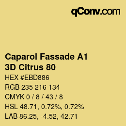 Color code: Caparol Fassade A1 - 3D Citrus 80 | qconv.com