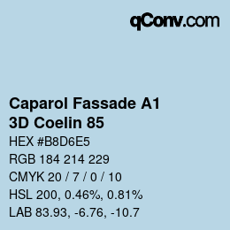 Color code: Caparol Fassade A1 - 3D Coelin 85 | qconv.com