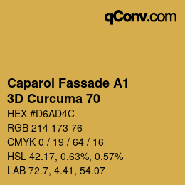 Color code: Caparol Fassade A1 - 3D Curcuma 70 | qconv.com