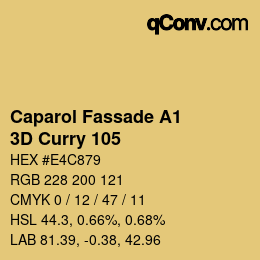Farbcode: Caparol Fassade A1 - 3D Curry 105 | qconv.com