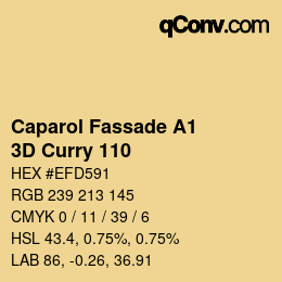 Color code: Caparol Fassade A1 - 3D Curry 110 | qconv.com