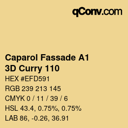 Code couleur: Caparol Fassade A1 - 3D Curry 110 | qconv.com