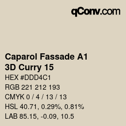 Color code: Caparol Fassade A1 - 3D Curry 15 | qconv.com