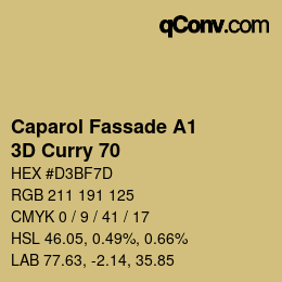 Color code: Caparol Fassade A1 - 3D Curry 70 | qconv.com