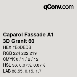 Código de color: Caparol Fassade A1 - 3D Granit 60 | qconv.com