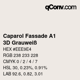 Code couleur: Caparol Fassade A1 - 3D Grauweiß | qconv.com