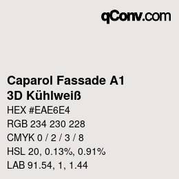 Farbcode: Caparol Fassade A1 - 3D Kühlweiß | qconv.com