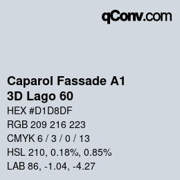 カラーコード: Caparol Fassade A1 - 3D Lago 60 | qconv.com